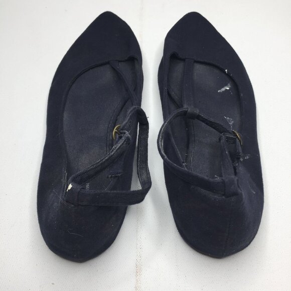 Old Navy Womens Blue T-Strap Mary Jane Shoe Suede Pointed Toe Formal Size 10 - Picture 4 of 9